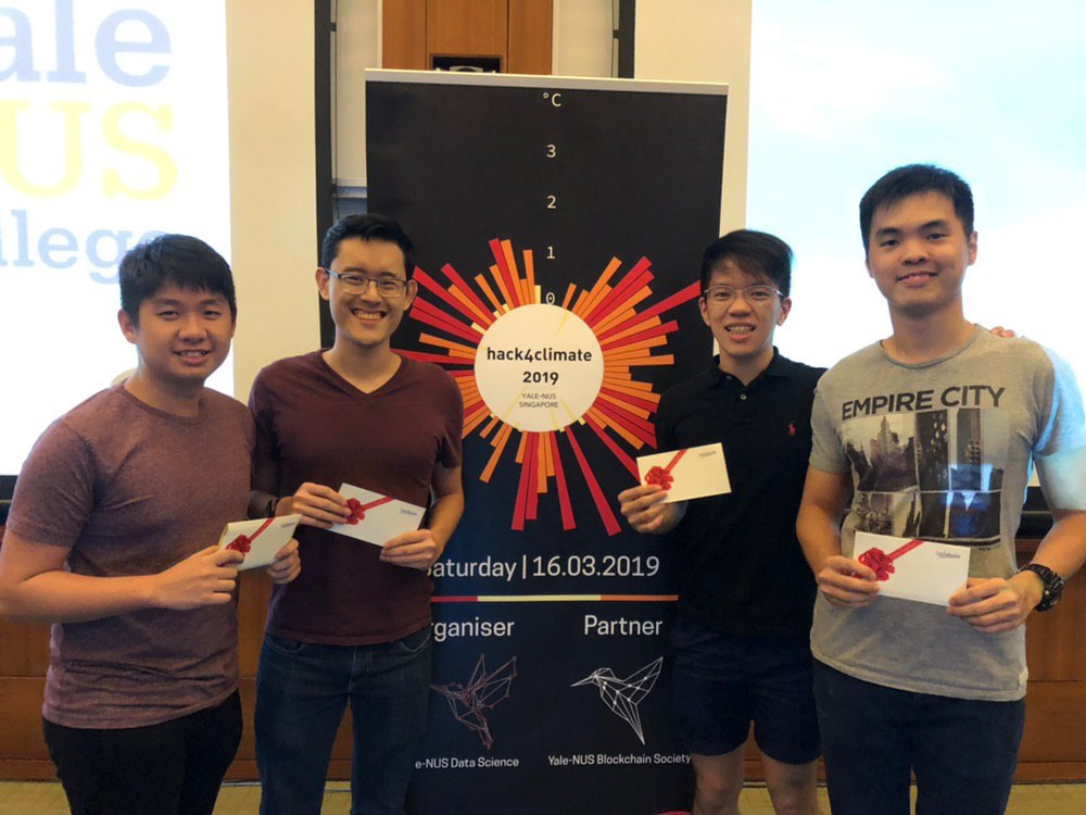 Hack4Climate team after winning the data-science category