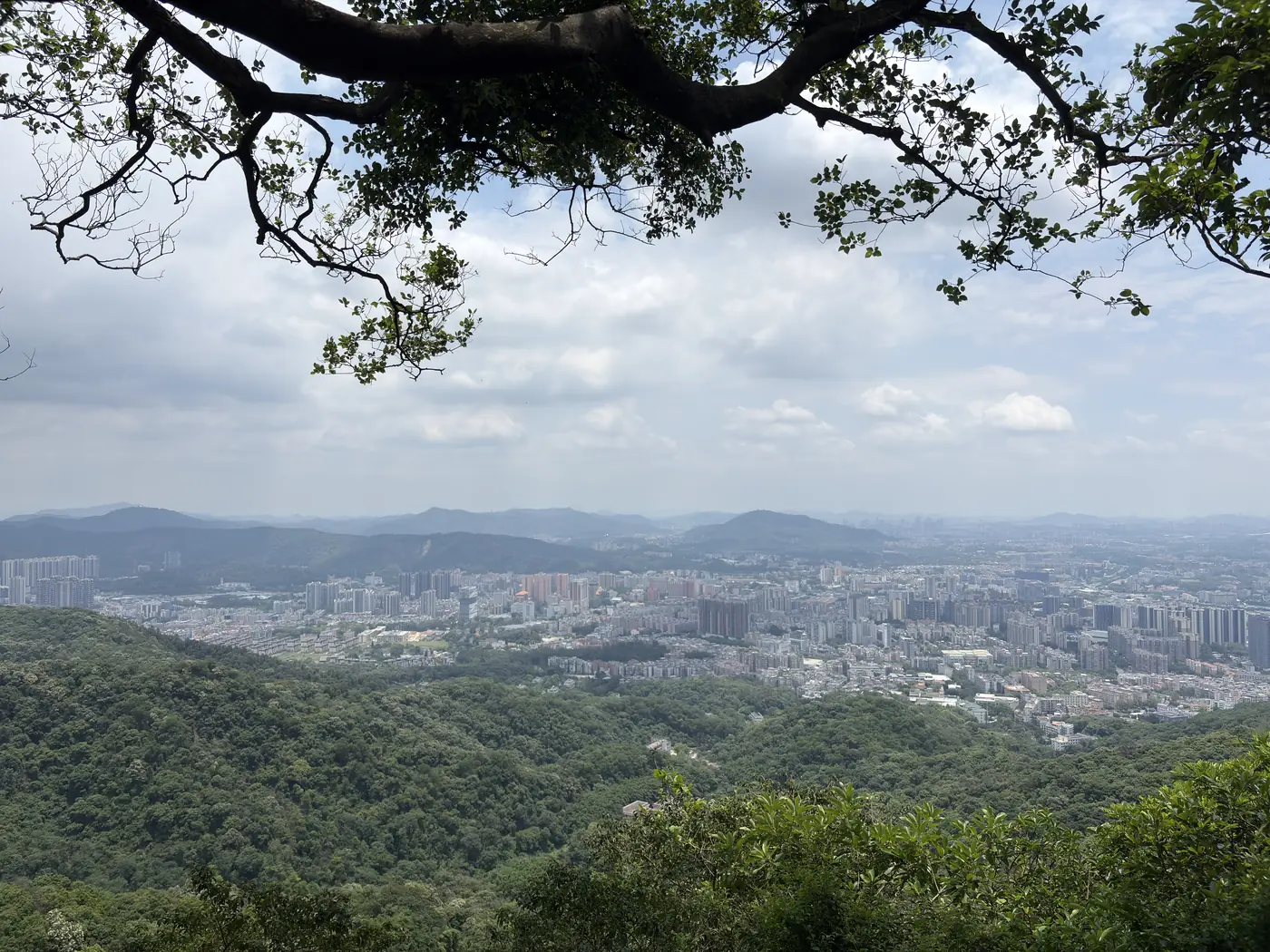 Guangzhou skyline viewed from Baiyun Mountain
