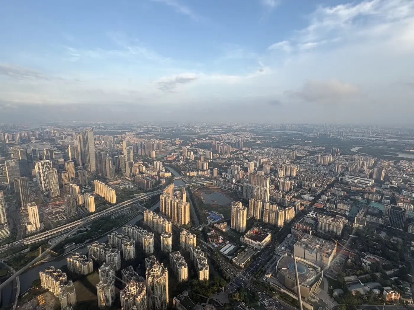 Aerial view of Guangzhou from Canton Tower