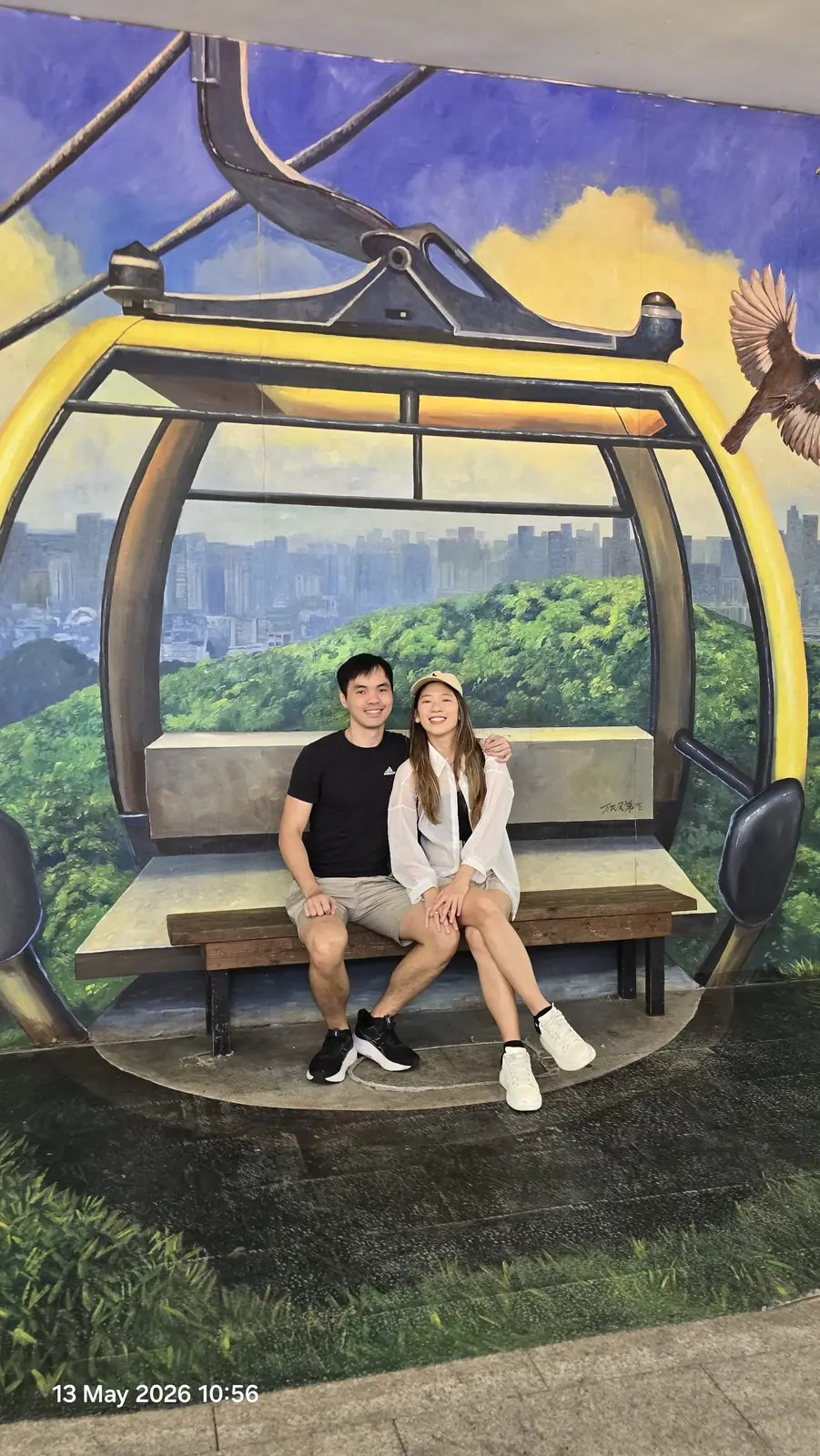 Cable car travelling over Baiyun Mountain